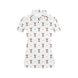 Greyhound Pattern Print Design 05 Women's All Over Print Polo Shirt