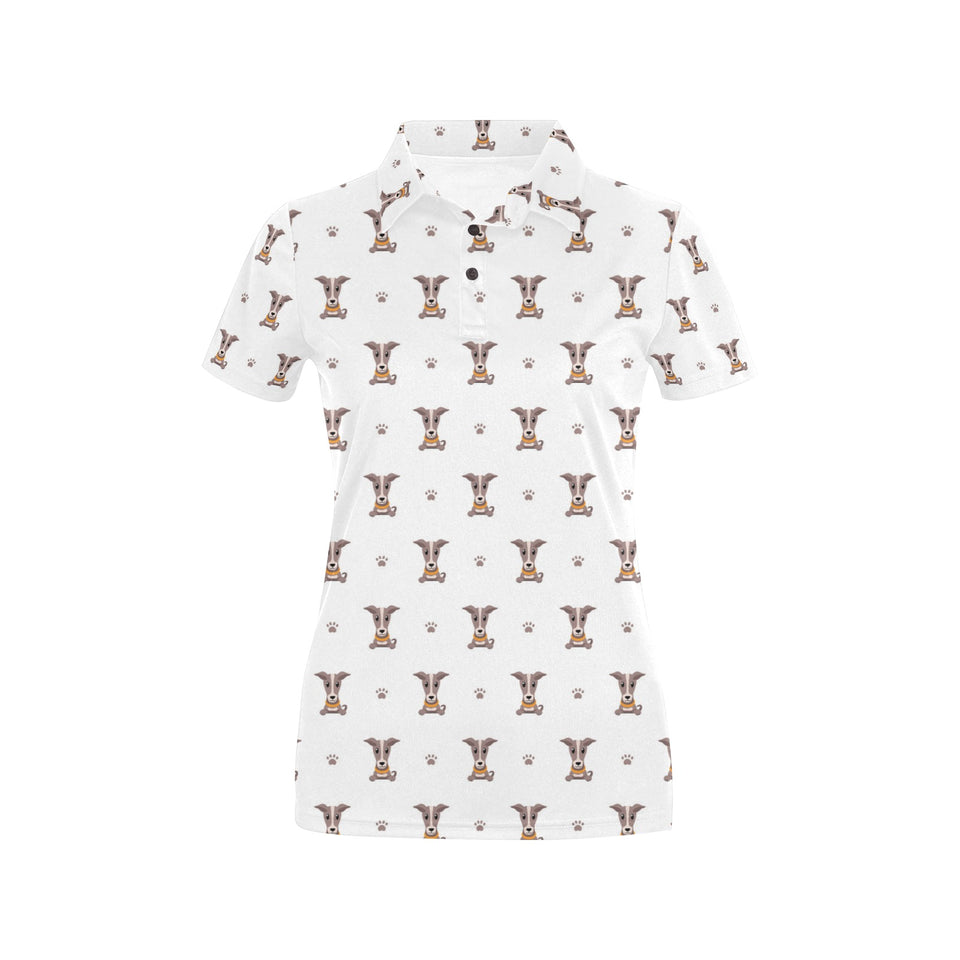 Greyhound Pattern Print Design 05 Women's All Over Print Polo Shirt