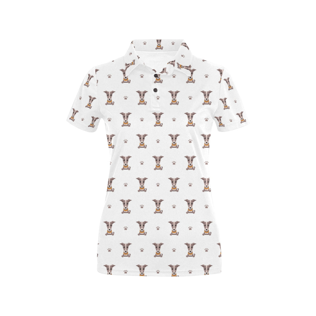 Greyhound Pattern Print Design 05 Women's All Over Print Polo Shirt