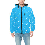 Darts Pattern Print Design 05 Men's Padded Hooded Jacket