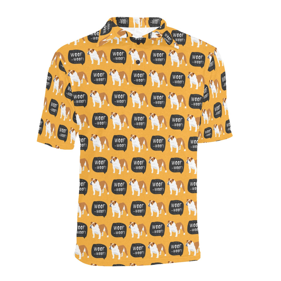 English Bulldog Pattern Print Design 04 Men's All Over Print Polo Shirt