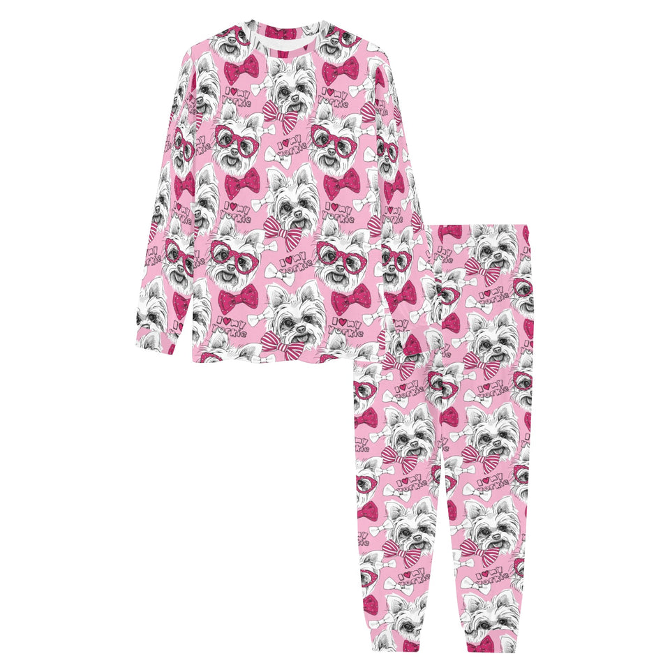 Yorkshire Terrier Pattern Print Design 03 Men's All Over Print Pajama