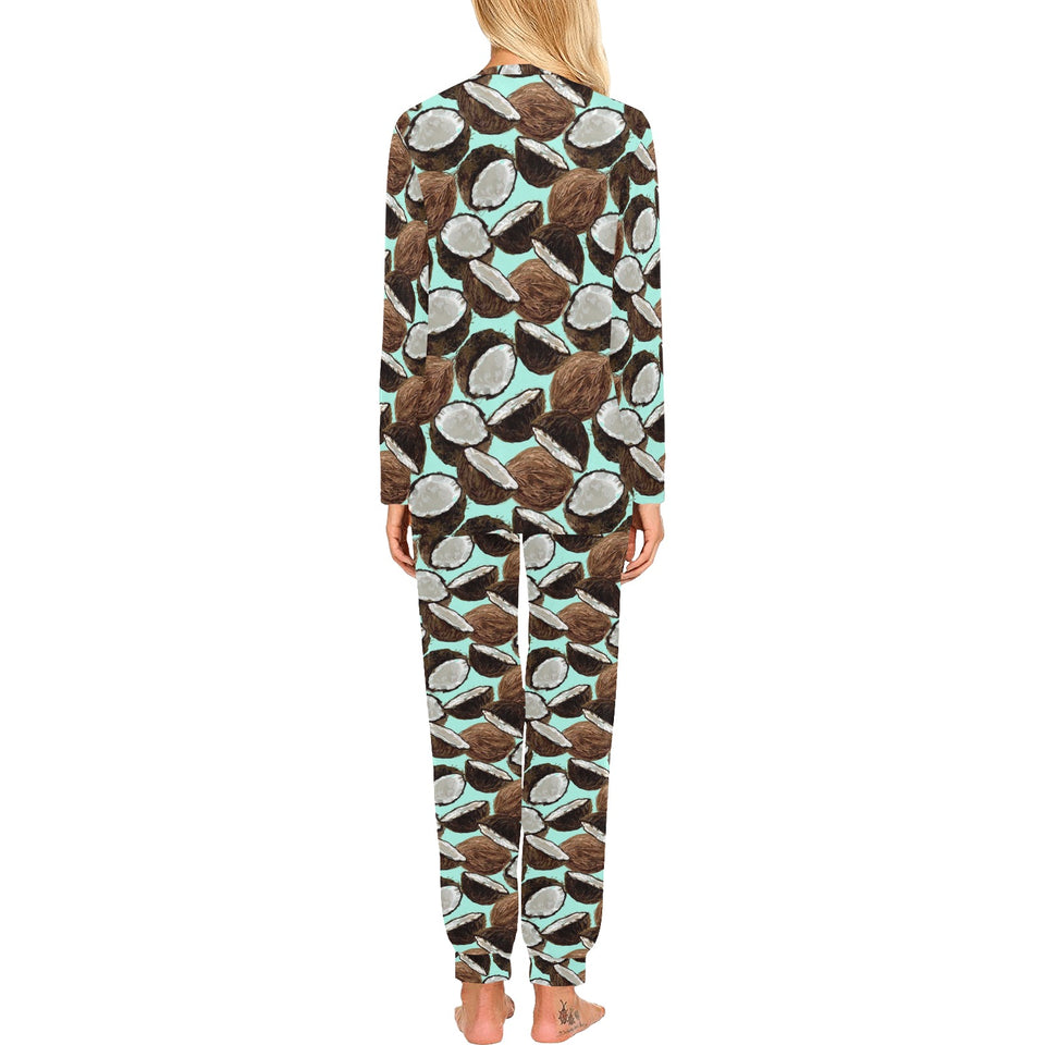 Coconut Pattern Print Design 03 Women's All Over Print Pajama Set