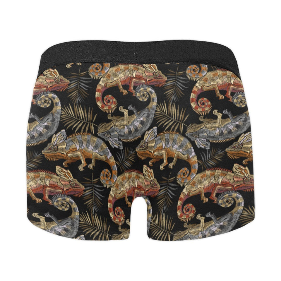 Chameleon lizard tropical leaves palm tree Men's All Over Print Boxer Briefs Men's Underwear