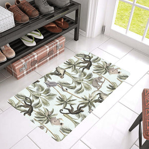 Monkey sloth lemur palm trees pattern Doormat