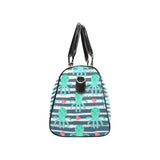 Cute octopuses heart striped background Travel Bag