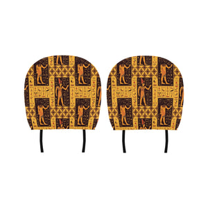 Egypt Hieroglyphics Pattern Print Design 05 Car Headrest Cover