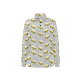 Sandwich Pattern Print Design 05 Women's Long Sleeve Polo Shirt