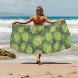 Hop pattern Hop cone background Beach Towel