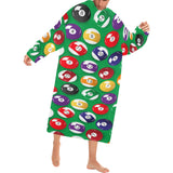 Billiard Ball Pattern Print Design 02 Blanket Robe with Sleeves