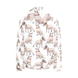Bull Terrier Pattern Print Design 04 Men's Padded Hooded Jacket