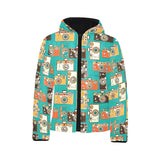 Camera Pattern Print Design 03 Kids' Boys' Girls' Padded Hooded Jacket