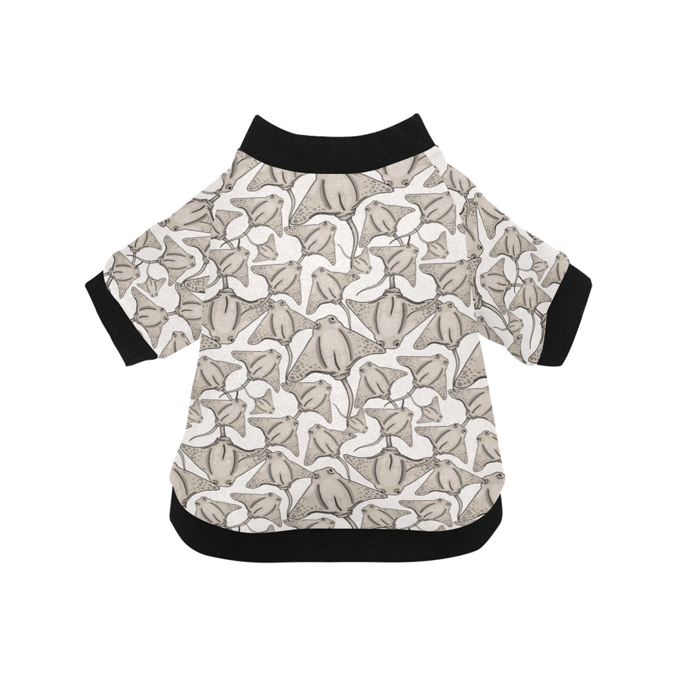 Stingray Pattern Print Design 05 All Over Print Pet Dog Round Neck Fuzzy Shirt