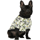 Canabis Marijuana Weed Pattern Print Design 05 All Over Print Pet Dog Round Neck Fuzzy Shirt