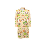 Guinea Pig Pattern Print Design 05 Men's Long Sleeve Belted Night Robe