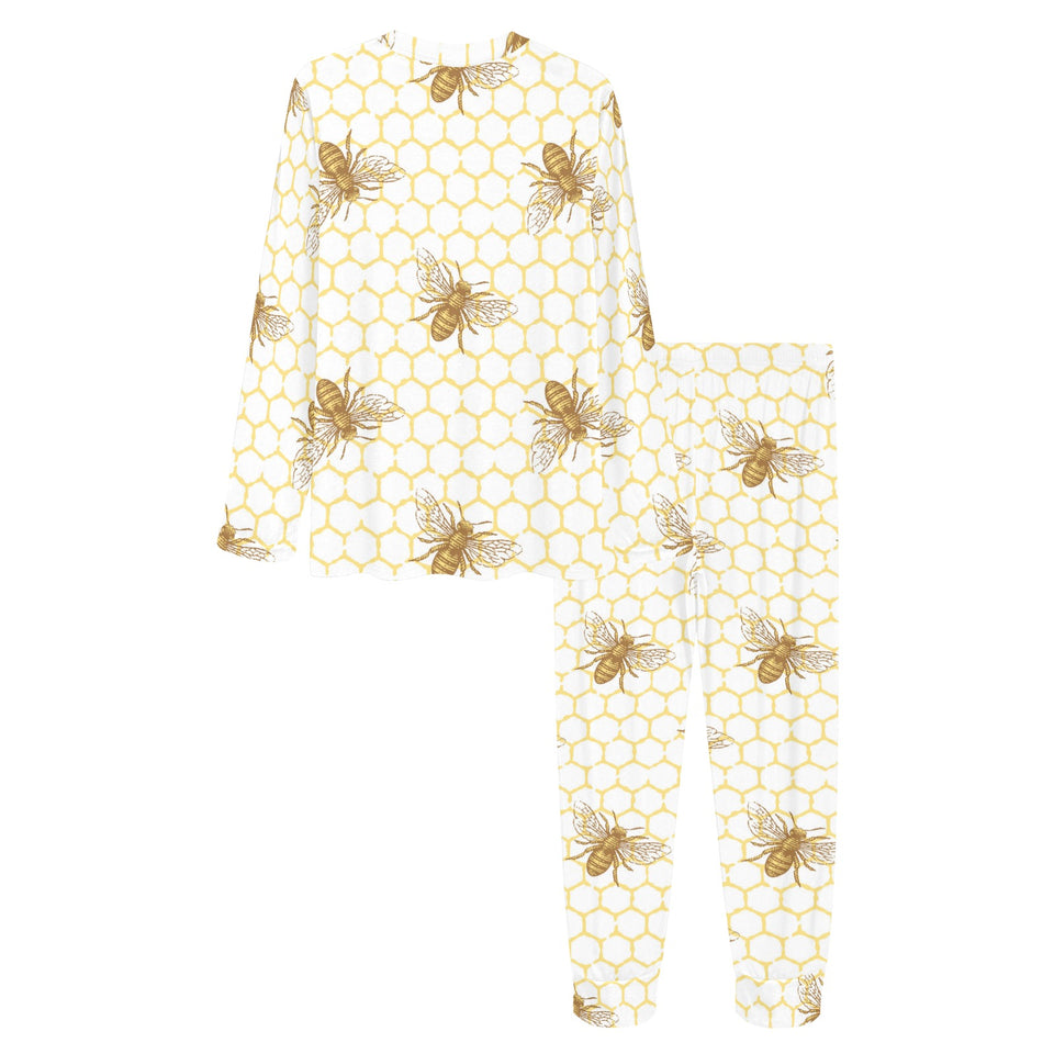 Bee honeycomb seamless design pattern Women's All Over Print Pajama Set