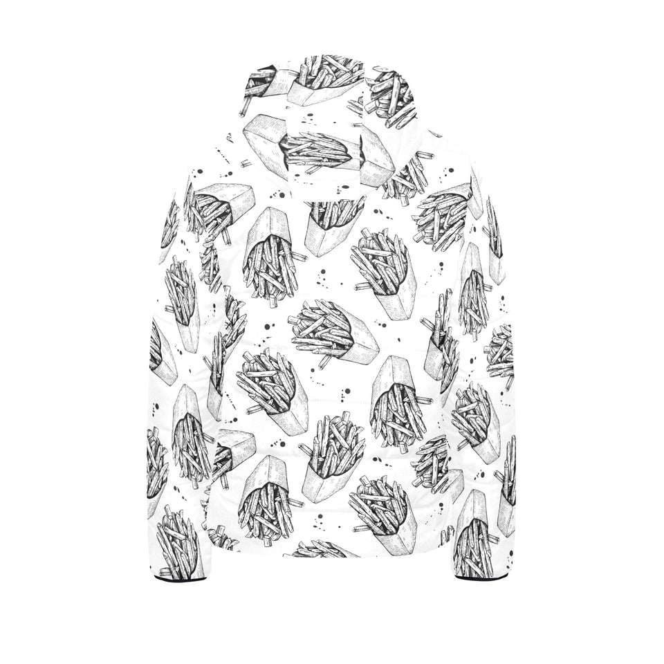 Hand drawn french fries pattern Kids' Boys' Girls' Padded Hooded Jacket