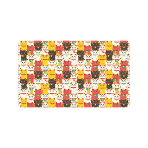 Colorful Maneki neko cat pattern Doormat