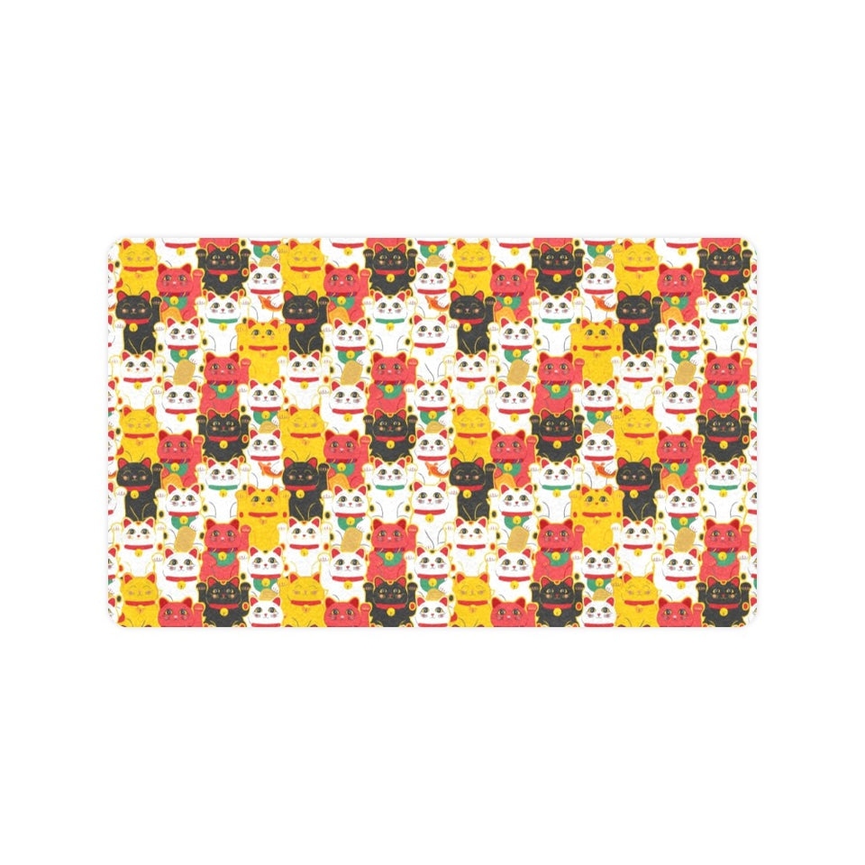 Colorful Maneki neko cat pattern Doormat