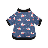 Cute sea lion seal christmas hat candy cane heart All Over Print Pet Dog Round Neck Fuzzy Shirt