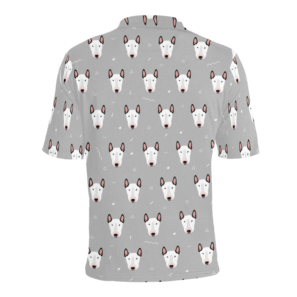 Bull Terrier Pattern Print Design 05 Men's All Over Print Polo Shirt