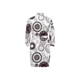 Classic vintage clock pattern Men's Long Sleeve Belted Night Robe