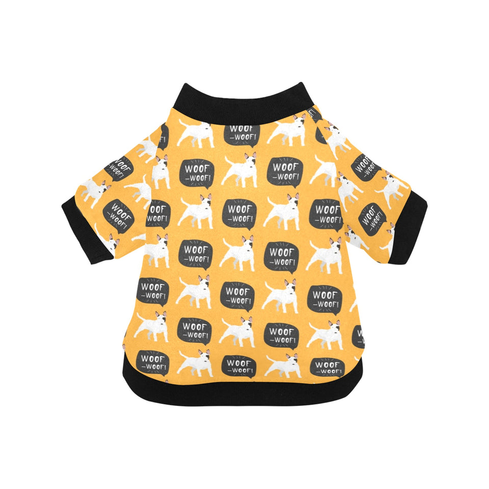 Bull Terrier Pattern Print Design 03 All Over Print Pet Dog Round Neck Fuzzy Shirt