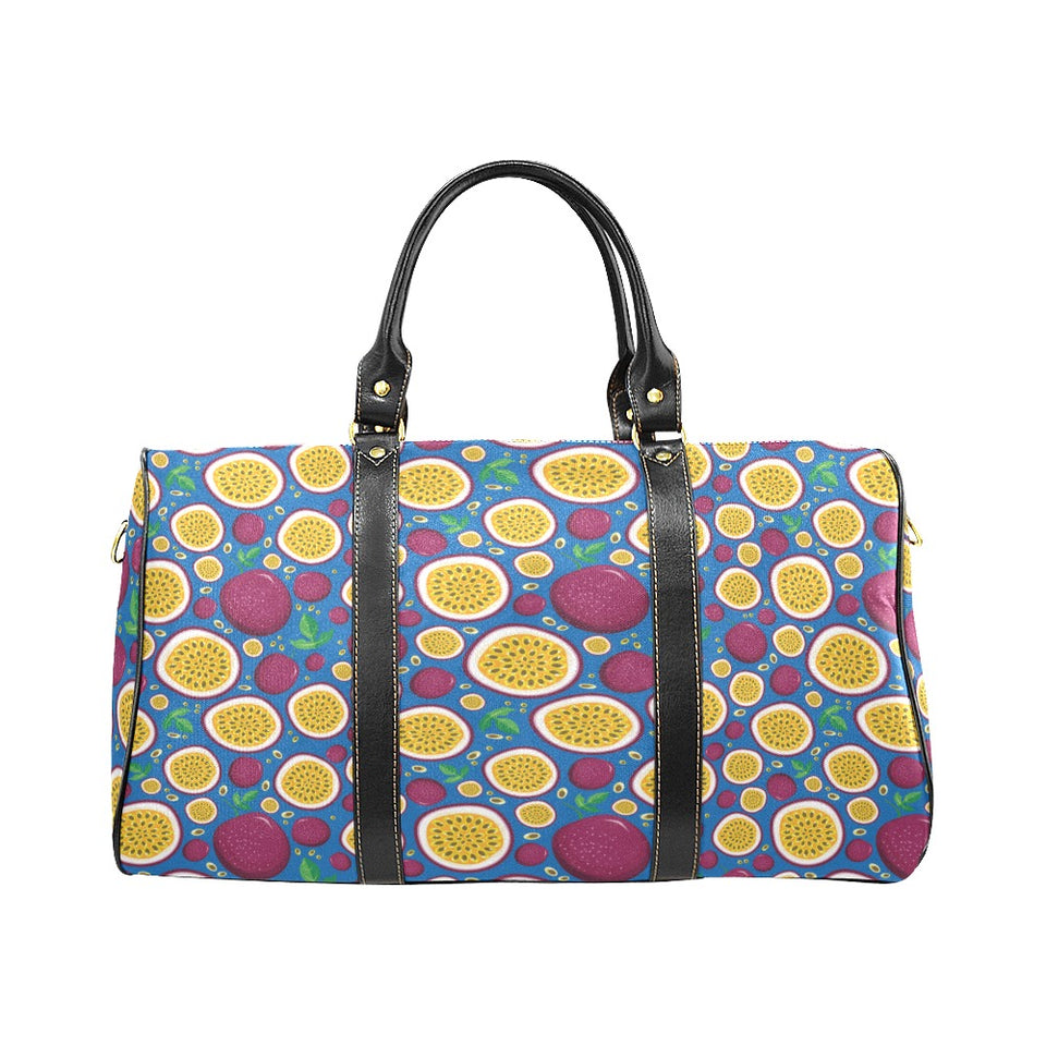 Passion fruit blue background Travel Bag