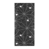 Spider web design pattern Black background white c Beach Towel