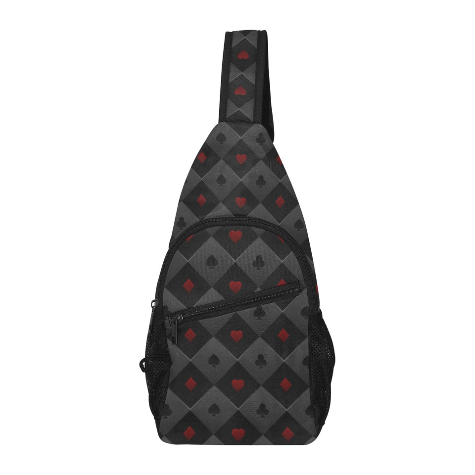 Casino Cards Suits Pattern Print Design 05 All Over Print Chest Bag