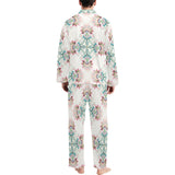 Square floral indian flower pattern Men's Long Pajama Set