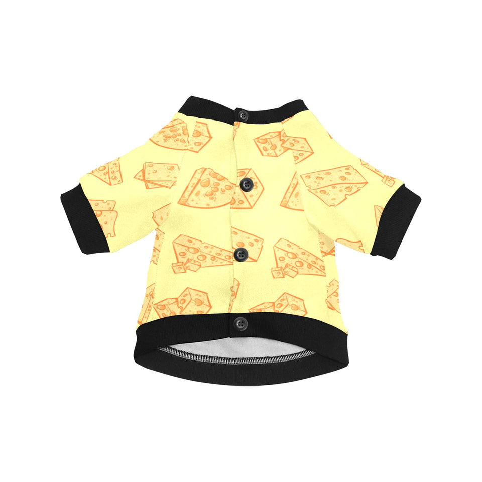 Cheese design pattern All Over Print Pet Dog Round Neck Fuzzy Shirt