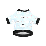 White cute pomeranian pattern All Over Print Pet Dog Round Neck Fuzzy Shirt