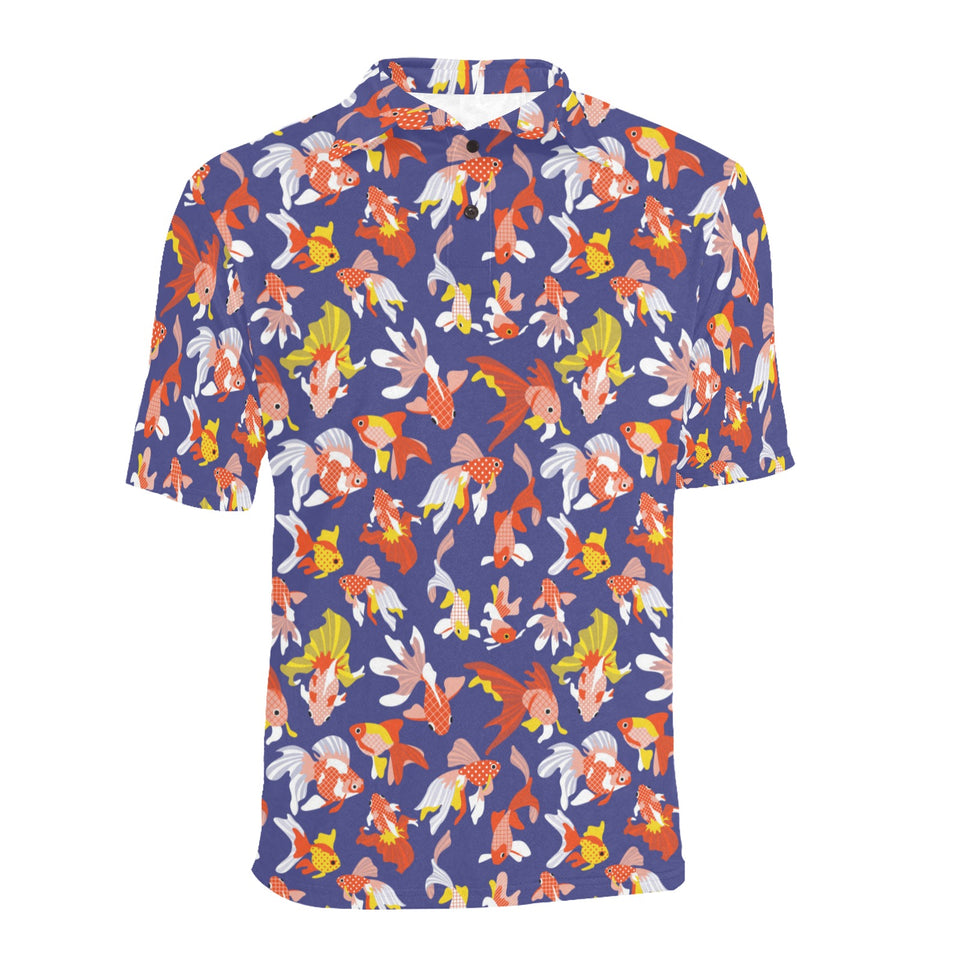 Goldfish Pattern Print Design 04 Men's All Over Print Polo Shirt