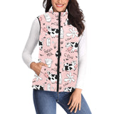 Cows milk product pink background Women's Padded Vest