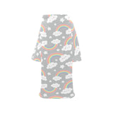 Cute rainbow clound star pattern Blanket Robe with Sleeves
