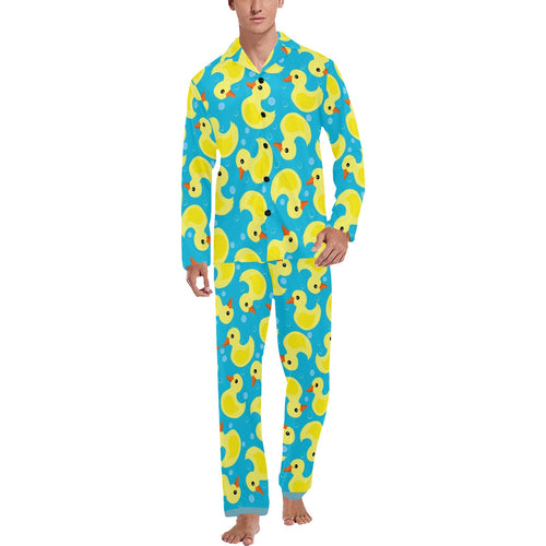 Duck Pattern Print Design 04 Men's Long Pajama Set