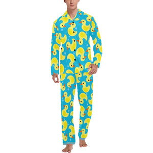Duck Pattern Print Design 04 Men's Long Pajama Set