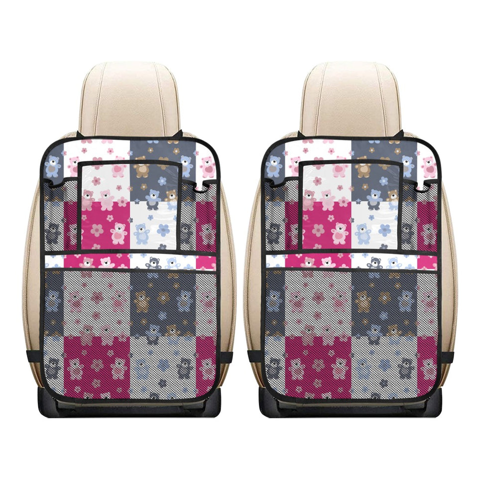 Teddy Bear Pattern Print Design 03 Car Seat Back Organizer
