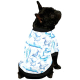 Watercolor dolphin pattern All Over Print Pet Dog Round Neck Fuzzy Shirt