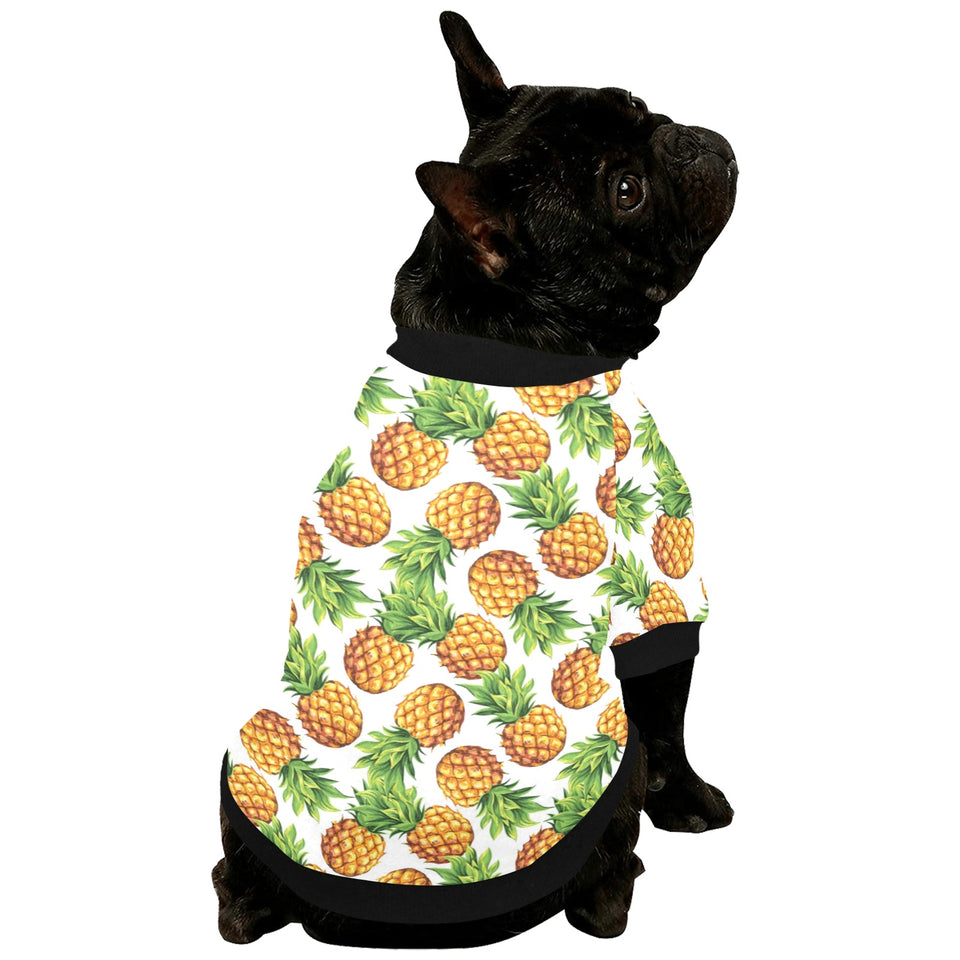 Pineapples design pattern All Over Print Pet Dog Round Neck Fuzzy Shirt