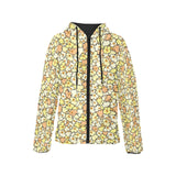 Popcorn Pattern Print Design 03 Women's Padded Hooded Jacket