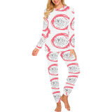 Hand drawn dragon fruit Women's All Over Print Pajama Set