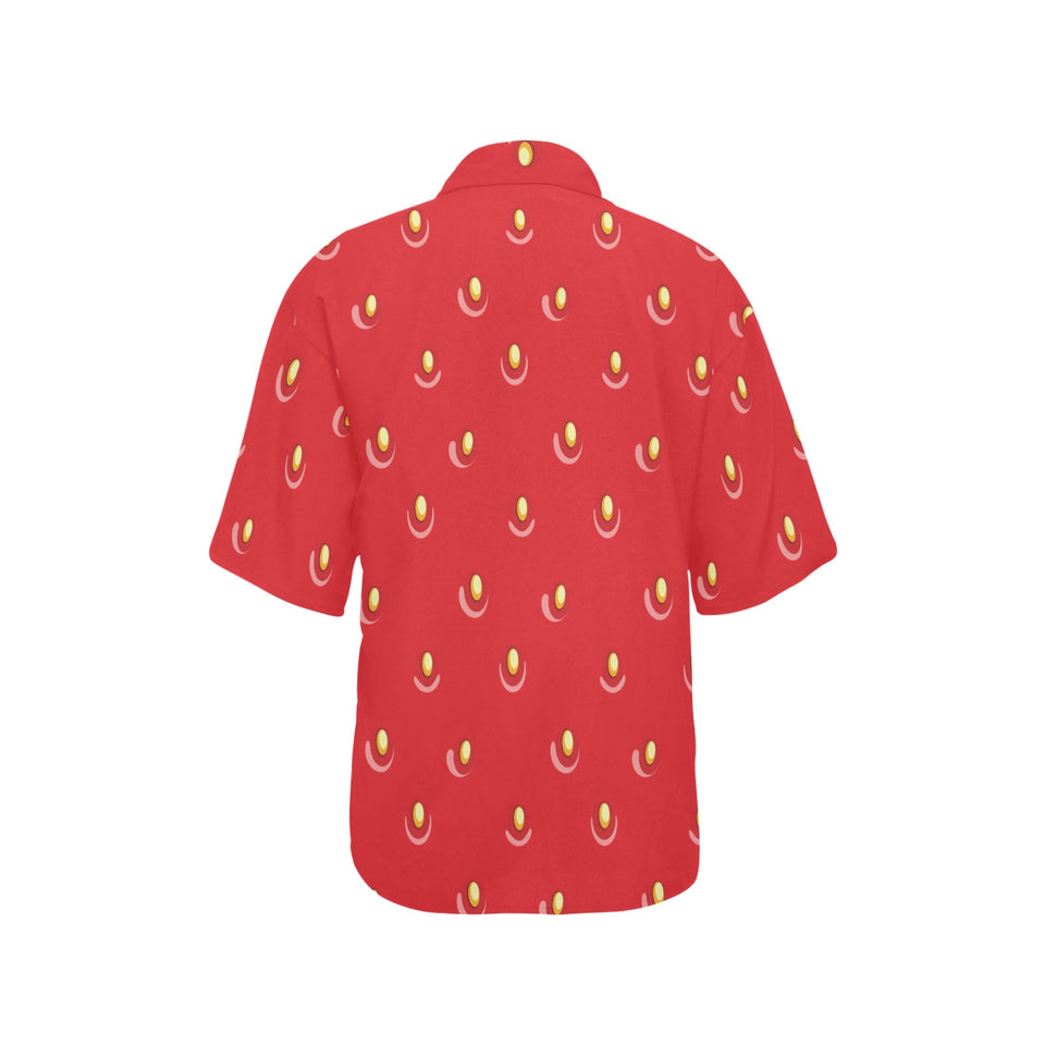 strawberry texture skin pattern Women's All Over Print Hawaiian Shirt