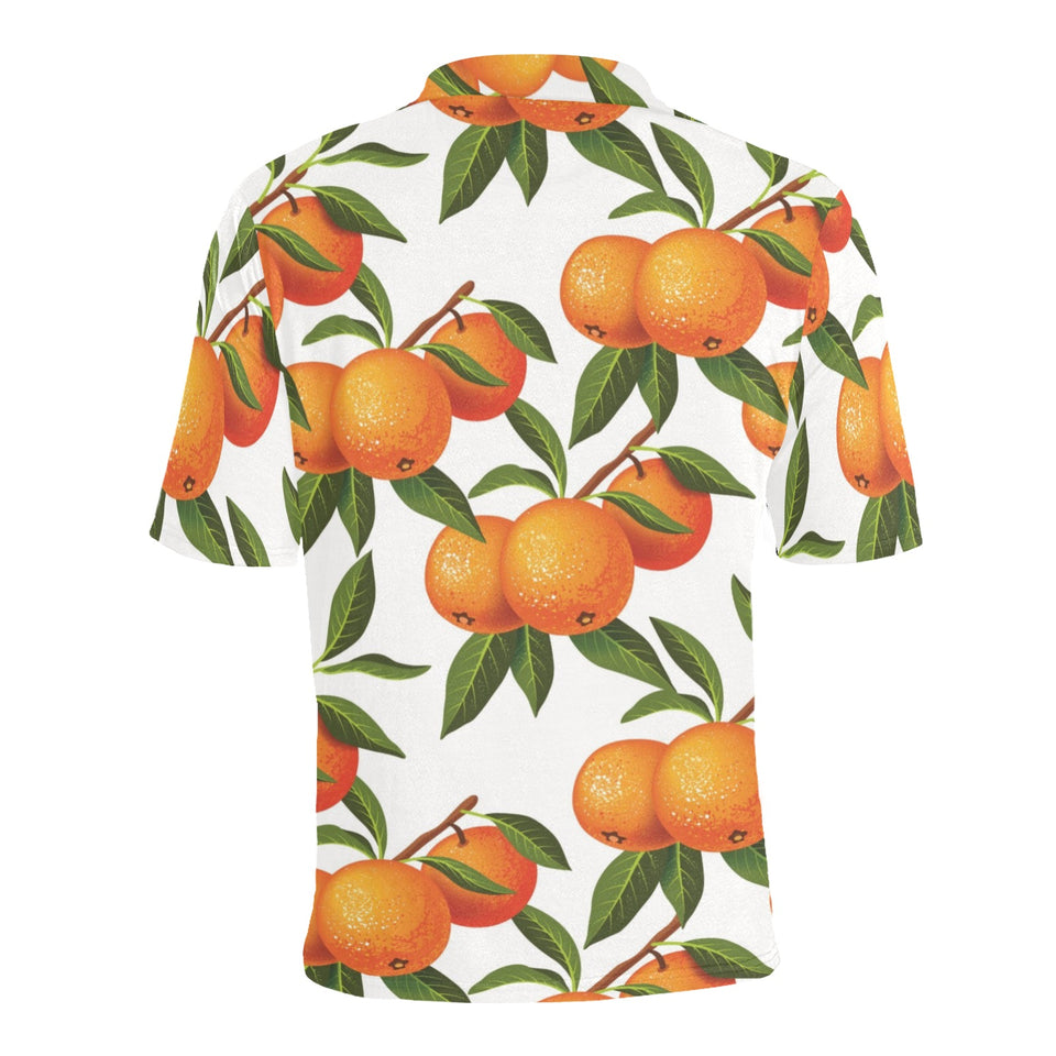 Oranges pattern background Men's All Over Print Polo Shirt