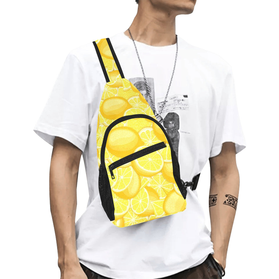 lemon pattern All Over Print Chest Bag