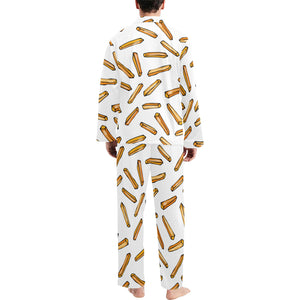 French fries potato pattern Men's Long Pajama Set
