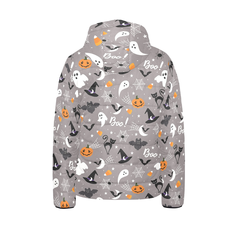 Halloween design pattern Kids' Boys' Girls' Padded Hooded Jacket