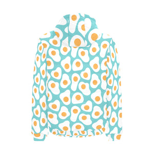 Fried Eggs Pattern Print Design 04 Men's Padded Hooded Jacket