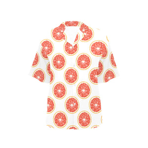 Grapefruit pattern Women's All Over Print Hawaiian Shirt